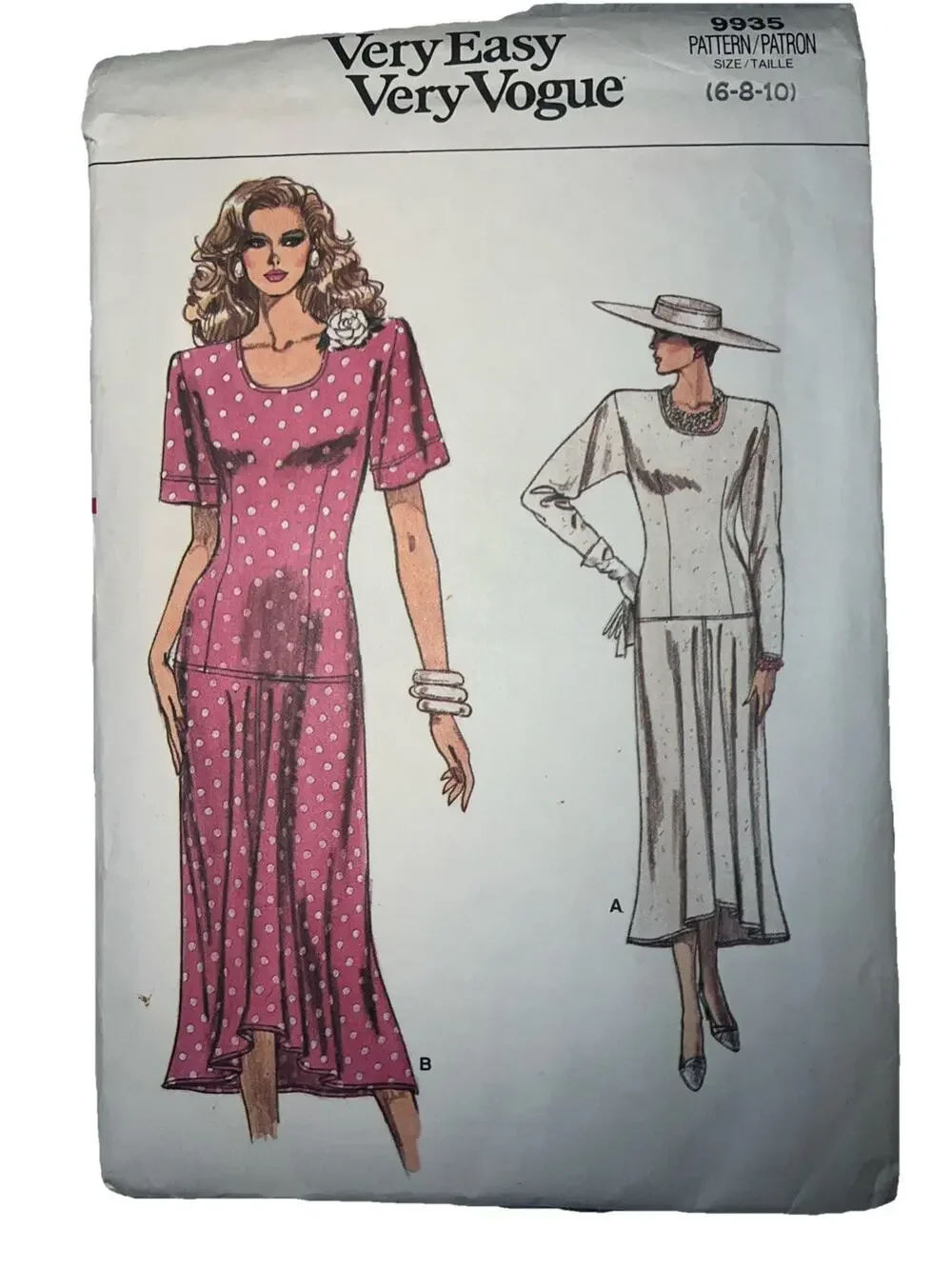 Vintage Vogue Pattern 9935 Misses' Dress Size 6 8 10 Uncut FF